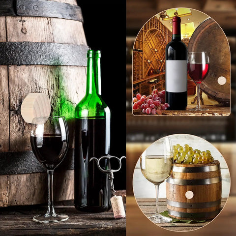 Wine barrel with Six Pack 2 Inch Wine Barrel Cork Plugs Tapered Whiskey Bourbon Barrel Bung Stoppers Large Wood Cork Stoppers with wine bottles