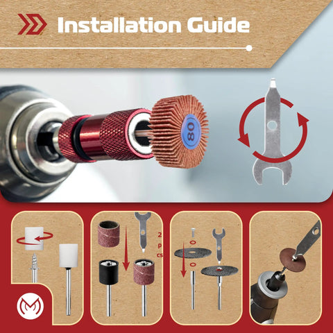 Installation guide for 476 Piece Rotary Tool Accessories Kit With 1/8 Inch Shank All In One Set For Polishing Sanding Cutting