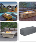 Rectangular Fire Pit Cover 48 Inch Long 25 Inch Wide 18 Inch High Heavy Duty Tough As Nails Waterproof 12 Oz PVC Coated Polyester