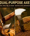 15 Inch Camping Hatchet Survival Axe With Sheath High Carbon Steel Blade Wood Handle Anti Slip Grip chopping wood