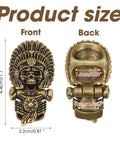Brass Paracord Buckles Shackles For EDC Braided Rope Locking Bracelet Buckle front and back view, 4.4x2.2 cm, antique bronze