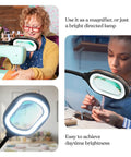 LightView Pro Magnifying LED Desk Lamp With Flexible Gooseneck And 3 In 1 Magnifier in use for sewing and crafting details.