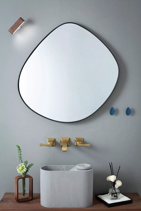 Heavy Duty Bathroom Wall Faucet Built With Solid Brass, Wall Mount Design With Metal Lever Handles, Brushed Gold Finish