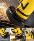 Powerhouse Cordless Angle Grinder For Quick Cuts And Polishing, Portable Mini Tile Cutter Tool With 19500 RPM visible cutting metal
