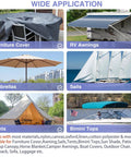 Heavy Duty Waterproof Canvas Repair Patches 9x11 Inch 3 Pack Self Adhesive Fabric Tape For Tents Boats And Patio That Sticks Like Glue Built To Last Black applied to various outdoor gear like RV awnings, umbrellas, and tents.