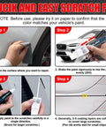 Crystal White 707 Car Touch Up Paint For Volvo Scratch Repair Kit With 2 In 1 Scratch Remover Pen And 2 Disposable Micro Applicators Easy Color Match For XC60 XC90 XC40 S60 S90 V60 V90 And More application steps infographic