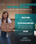 Personalized wooden cutting board with monogram engraving and natural finish; includes display stand, gift box, and oil