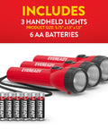 3 Pack LED Flashlights For Emergencies And Camping Gear, Ultra Bright Handheld Lights With AA Batteries Included, side view