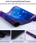Huge Extended Gaming Mouse Pad Monster Size 31.5 By 15.7 Inches Full Desk Mat For Keyboard And Mouse Non Slip Rubber Base Ultra Wide Desk Pad For Gaming And Office Use, galaxy design, double-stitched edges, rolled view.