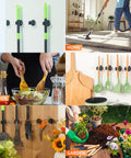 5 Pack Heavy Duty Wall Mount Broom Holder Rack for mop broom rake kitchen garage garden tools stainless steel organizer