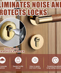 Image showing Dry Graphite Lock Lubricant Powder, 100ml For Sticky Locks, Say Goodbye To Jamming And Noise, Keeps Locks Running Smoothly applied to a door lock.