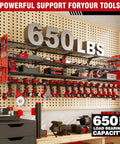 Gear Up Your Garage With This Beast Power Tools Organizer Wall Mount Featuring 16 Drill Holders, red 65-inch frame display