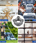 M6 Square Weld Nuts Carbon Steel UNC Thread Gray Coated 100 Piece Set Rock Solid Heavy Duty Hardware Kit for furniture.