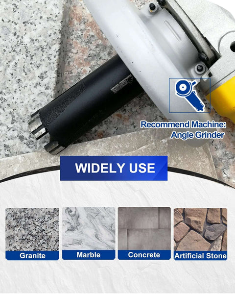 Front view of SHDIATOOL diamond core drill bit, 1-3/8 in (35mm), laser-welded for granite, marble, concrete.