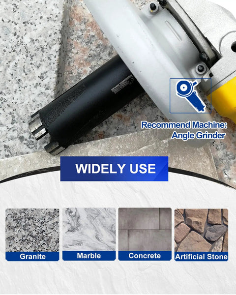Pro Grade Diamond Core Drill Bit 2 Inch 50mm For Hard Stone Concrete Marble Granite Brick Dry Or Wet Hole Saw demonstration image.
