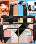 Insulated Picnic Backpack With Thick Padding And Soft Lining, Geometric Texture, Roomy for Lunches, Drinks, Snacks, Keeps Fresh