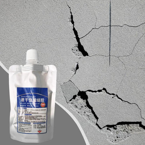 Heavy Duty Waterproof Roof Sealant Liquid Coating For Exterior Leaks Concrete Cracks shown next to concrete cracks.