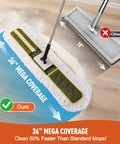 Built Tough 36 Inch Commercial Dust Mop With Telescoping Handle For Hardwood Floors Tile Laminate And Concrete wide head sweeping dust.
