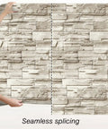 Stone Brick Wallpaper Peel And Stick Vinyl For Walls 17.7 In By 118.1 In Removable Backsplash with seamless splicing demo