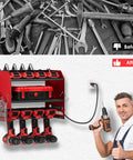 Power Tool Organizer Wall Mount With Charging Station, Built In 4 Drill Holders And 8 Outlet Power Strip, before and after usage demo