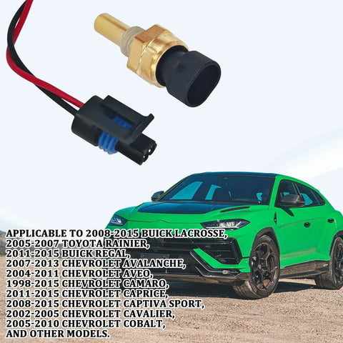 Plug And Play Engine Coolant Temperature Sensor With Pigtail Connector Harness For Chevy Gmc Buick Cadillac Saturn showing sensor with wiring.