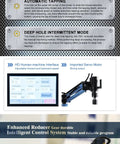 Heavy Duty 1200W Electric Tapping Machine For M6 To M30 Steel And Aluminum Holes Universal 360 Degree Rotating Arm with digital interface.