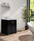 Industrial Farmhouse 3-Light Vanity Light For Over The Mirror With Metal Shades In Galvanized Finish above a modern bathroom sink.