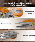 Workhorse Momentary Foot Pedal Switch With Six-Foot Cable And Piggyback Plug, IP65 Aluminum Cast Industrial Foot Controller, SPDT NO NC 15A 110-250V, Waterproof Foot Switch For Sander Meat Grinder Wood Lathe, orange gray housing