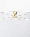 Close-up of the linen shade top of Tucson 28 Inch Ceramic Table Lamp With Linen Shade For Living Room, Bedroom Or Entryway On Off Switch