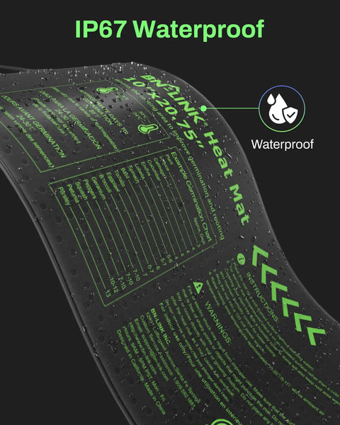 Seedling Heat Mat Six Pack 10 By 20.75 Inches Waterproof Plant Heating Pads for Seed Starting and Germination with waterproof label