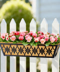 24 Inch Railing Planter Boxes 2 Pack With Adjustable Brackets And Coco Liners For Windows Deck Rails Balcony Outdoor Garden Decor