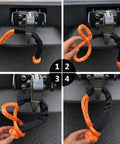 2Pcs Synthetic Soft Shackle One Half Inch By Twenty Two Inch, 56,000 Lb Breaking Strength, With Extra Sleeves, in use on vehicle hitch.