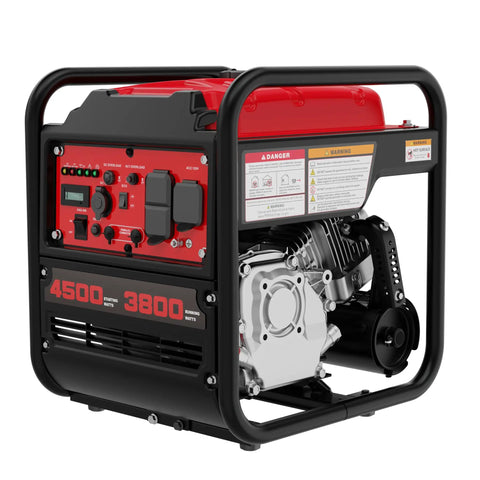 4500 Watt Portable Generator With Carbon Monoxide Alarm And Inverter Technology For Home Use Emergency Power And Camping Trips EPA Compliant And Parallel Ready For Safe, Efficient, Quiet Power On The Go