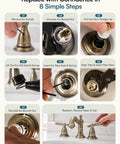 Step-by-step guide for No Sweat Top Shelf Two Handle Delta Faucet Repair Kit Rp25513 Stem Assembly installation.