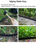 60 Foot Plastic Landscape Edging No Dig Black Lawn Border With 72 Stakes shown in garden with easy installation demo.
