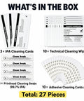 Complete Card Printer Maintenance Kit Compatible With Fargo HDP Models Featuring IPA Scrub Wipes and Adhesive Cleaners, 27 pieces.