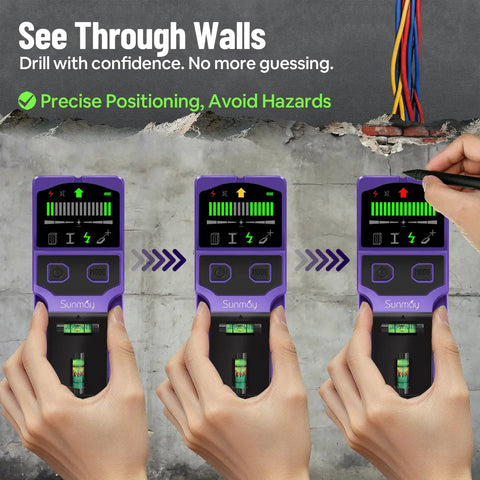 Heavy Duty 7 In 1 Wall Scanner Stud Finder With Cross Beam Laser Level And Bubble Vials For Deep Wood Metal Live Wire Detection Hella Sharp Accuracy Built Different To Supercharge Your Weekend Warrior Toolkit