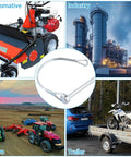 Beefed Up 30 Pack Trailer Coupler Pins One Quarter Inch Shaft Locking Pin Safety PTO Pin One Quarter Inch By Two And Three Quarters Inches For PTO Farm Lawn Hitches And Garden Zinc Plated Steel with industrial, farm, and automotive scenes.