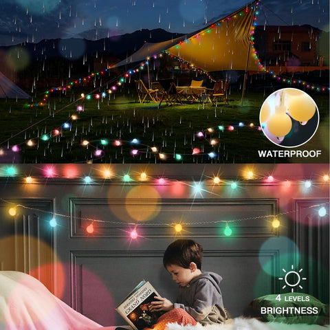 Pastel Globe USB String Lights 33Ft With 100 LEDs Easy Timer And Remote Indoor Outdoor Party Decor used outdoors and in bedroom