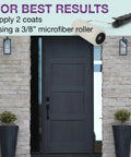 All In One Refinishing Paint For Furniture And Cabinets Quart Soft Gray applied on door for best results with roller instructions