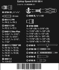 Diagram with components of 38 Piece SAE Ratchet Set With Three Eighths Drive Includes 12 Sockets Two Flexible Extensions Sliding T-Handle