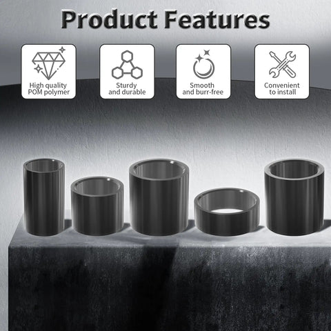 Four Pack 1012 POM Sleeve Bearings 10mm ID By 12mm OD By 20mm Length For Shafts On Equipment No Grease Needed Features