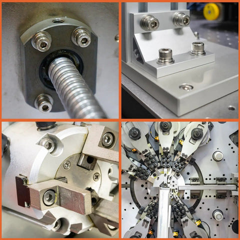 Close-up of machinery components showcasing the use of M2 Screws Assortment Kit With 304 Stainless Steel Hex Socket Head Screws