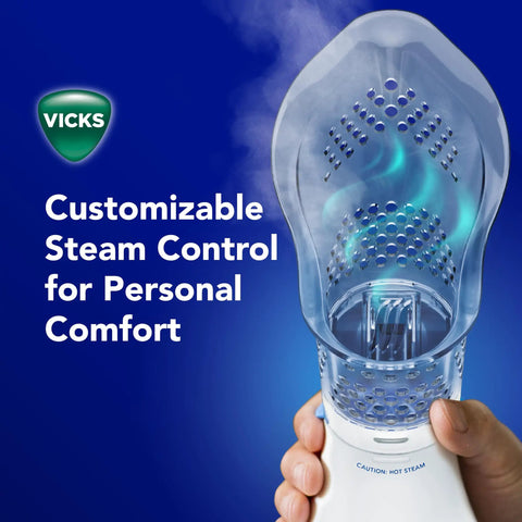 Plug In Non Medicated Steam Inhaler For Sinus Relief And Congestion with customizable steam control in hand
