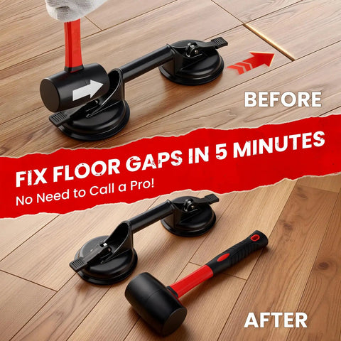 Floor Gap Fixer Tool Kit For LVP And Laminate Floors DIY Installation And Repair Set with Suction Cup and Rubber Mallet.