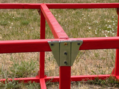 DIY Chicken Tractor Bracket Kit With Complete Plans And Instructions, Includes 4 Right Bent Base Plates, 4 Left Bent Base Plates And 12 Base Plates, 24 Ga Galvanized Steel, No Angled Cuts Required, Expandable, Made In USA