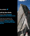 Climber ascends rock face with Raptor Ice Tool For Technical Ice Climbing And Mountaineering With Dope Modular Picks.