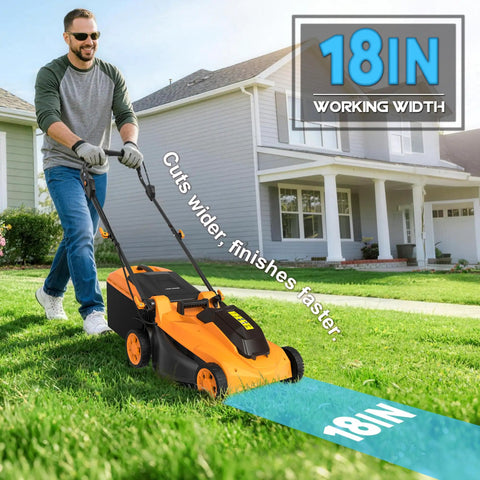 40V Cordless Lawn Mower With Brushless Motor 18 Inch Deck 6 Position Height Adjustment Requires Two 20V Max Batteries No Battery Included Compatible With Existing 20V System For Quick Yard Cleanup Mow Through The Yard With Ease, 18in deck