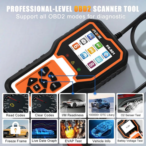 All In One OBD2 Car Diagnostic Scanner For Check Engine Light Code Reader Clear Error Codes ABS SRS SAS And Full Vehicle System