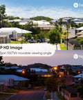 Day and night view from Wireless Outdoor All Weather Security Camera With 355 Pan And 100 Tilt, 6M Color Night Vision